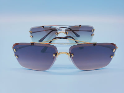 Rimless Diamond Cut Sunglasses