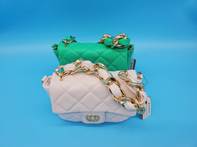 Quilted Pu Chain Handle Clutch