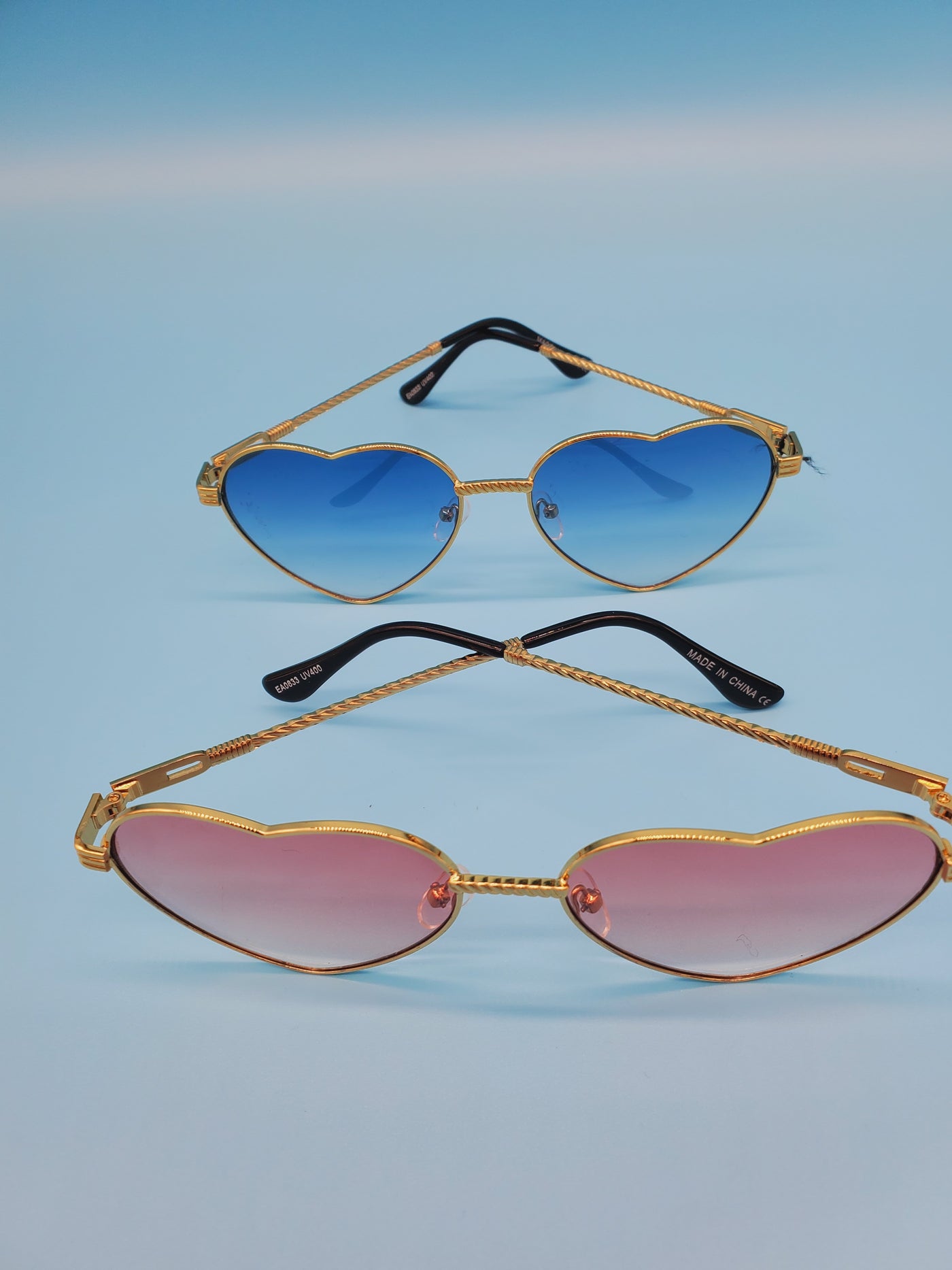 Heart Shape Gold Frame Sunglasses