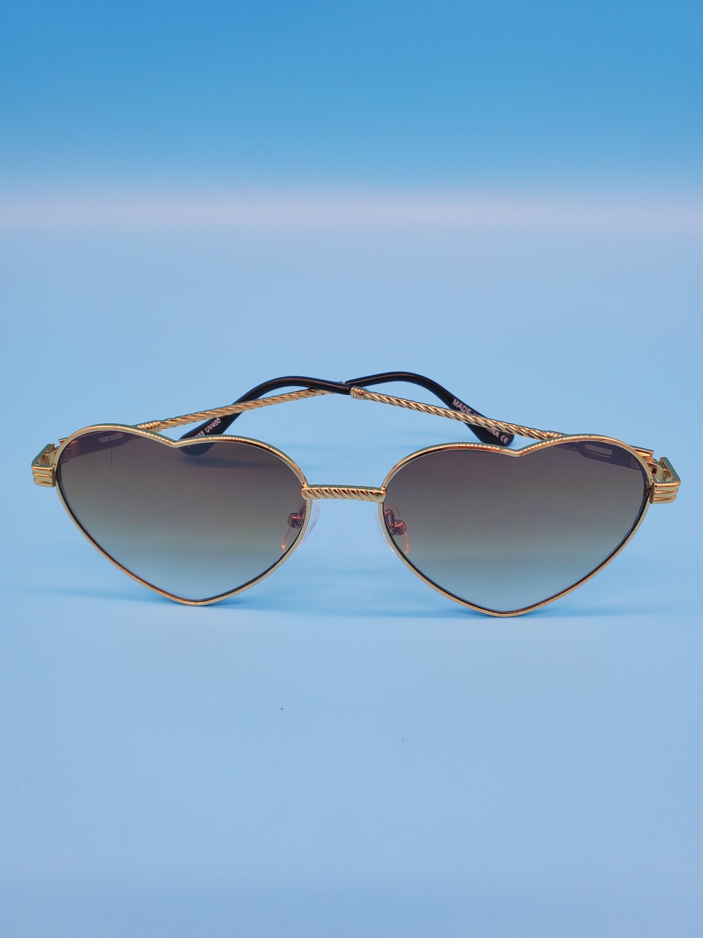Heart Shape Gold Frame Sunglasses