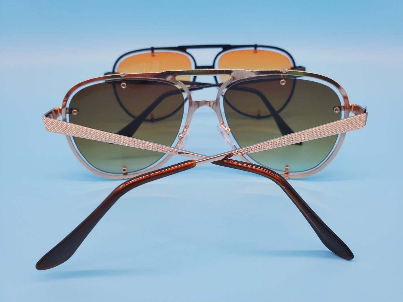 Oversized Stylish Metal Frame Sunglasses