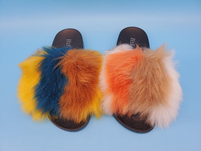 Open Toe Fur Slippers