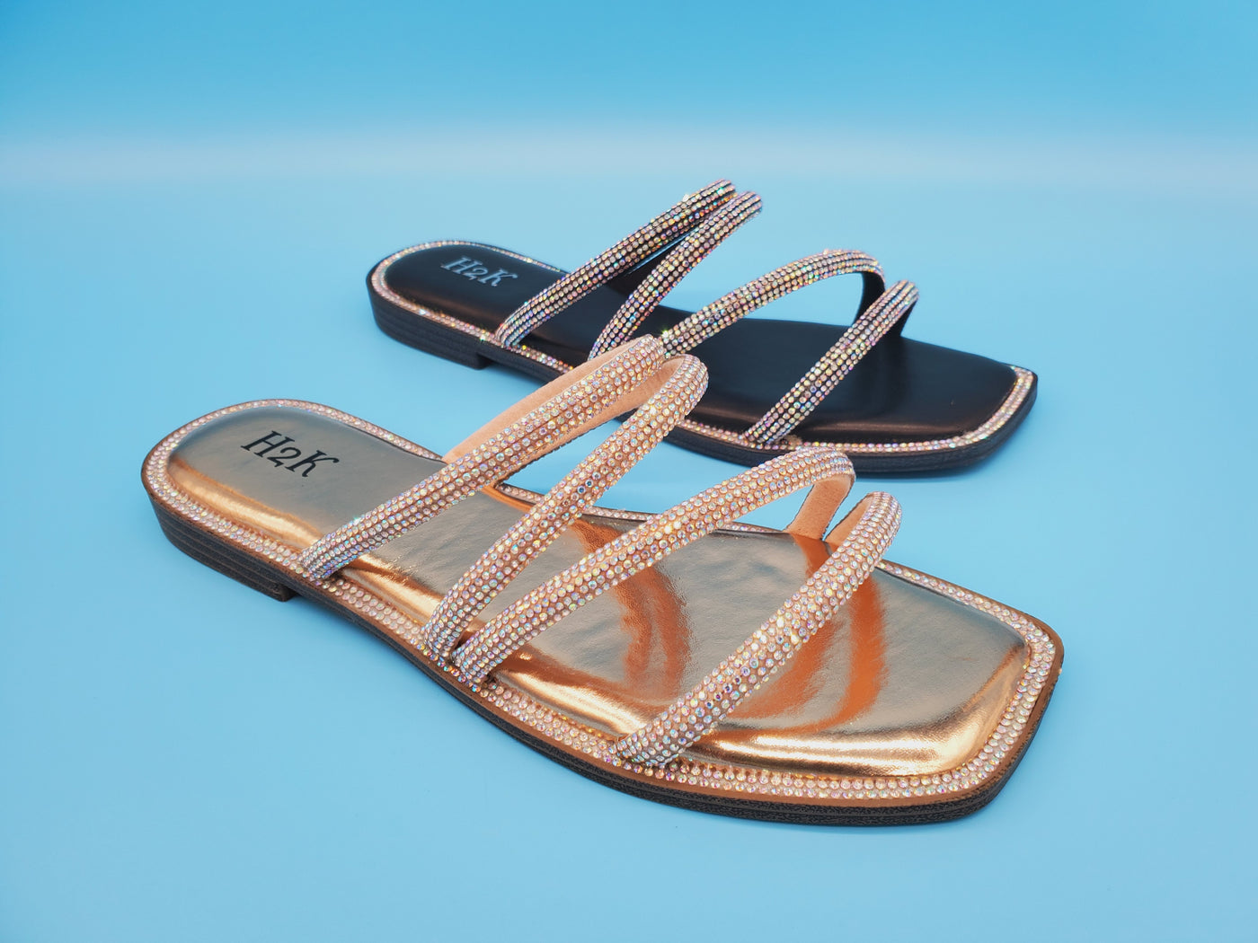 Slip On Entry Crystal Covered Slippers