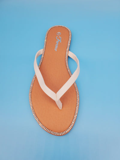 Comfy Thong Slippers With Crystal