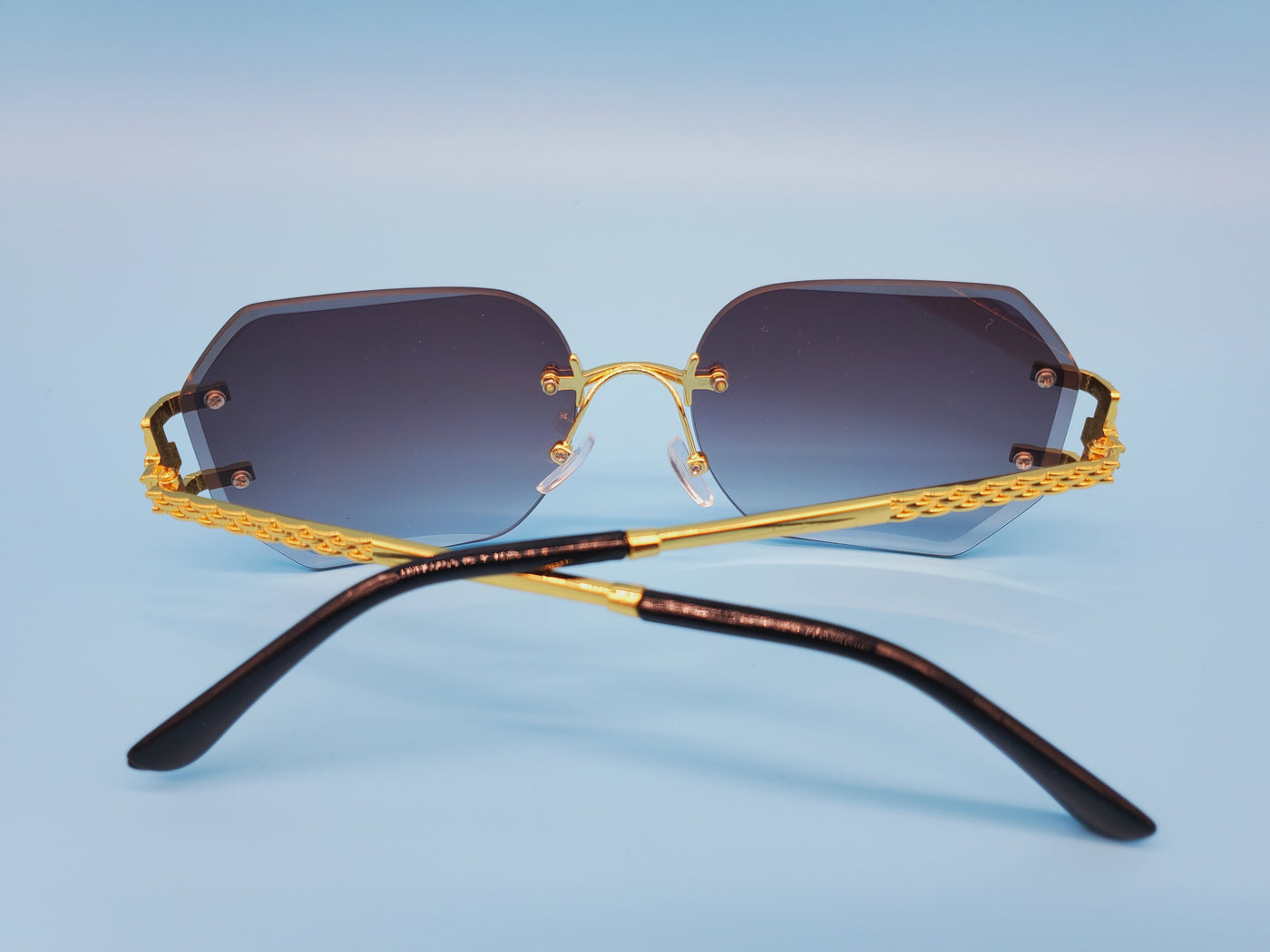 Luxury Rimless Diamond Cut Edge Sunglasses