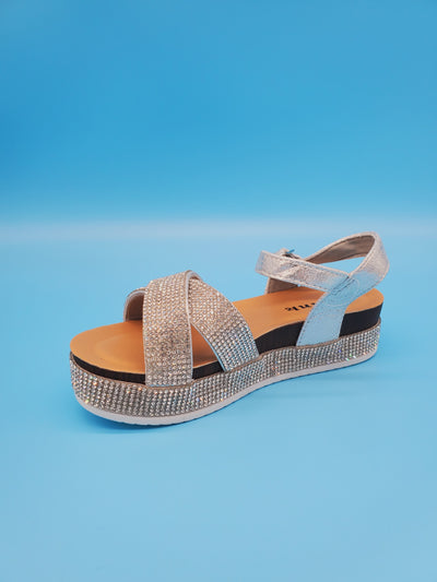 Kids Crossover Band Crysyal Sandals