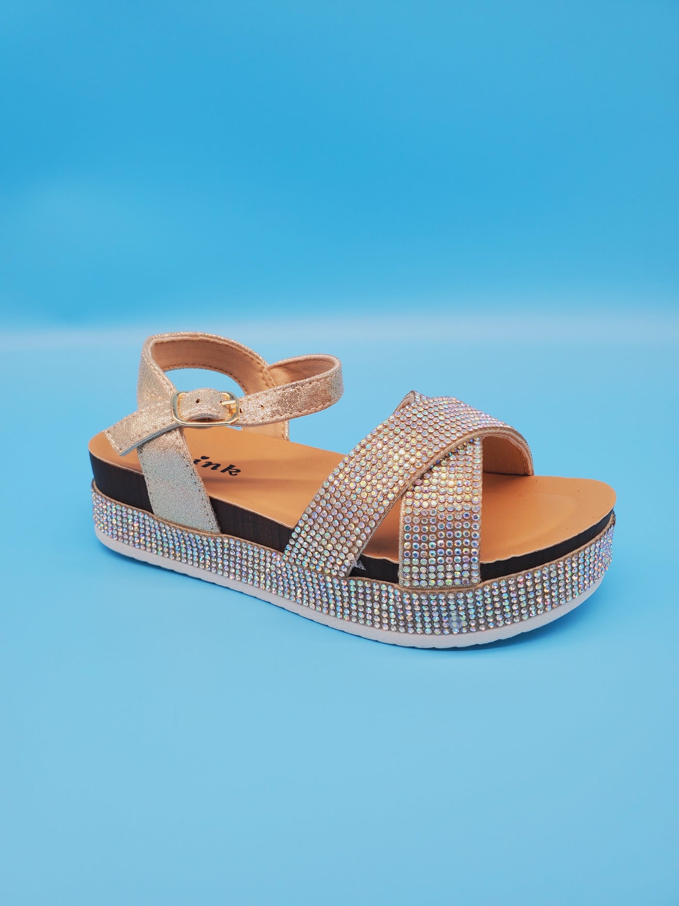 Kids Crossover Crystal Band Sandals