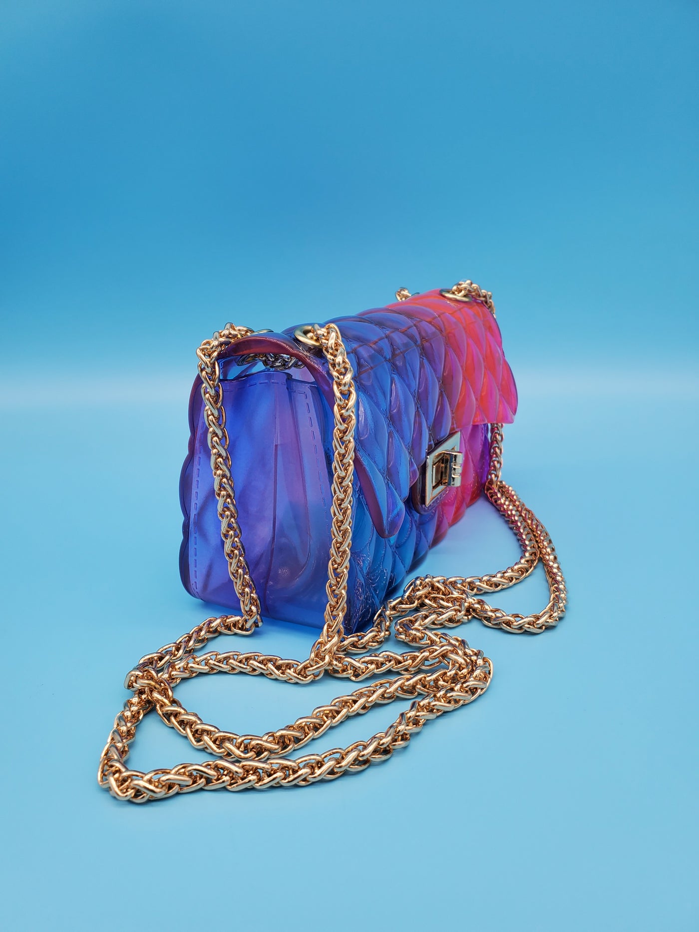 Mini Jelly Bag With A Gold Chain