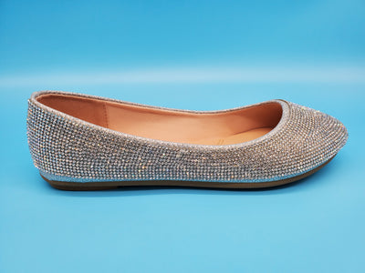 Closed Toe Crystal Covered Flats