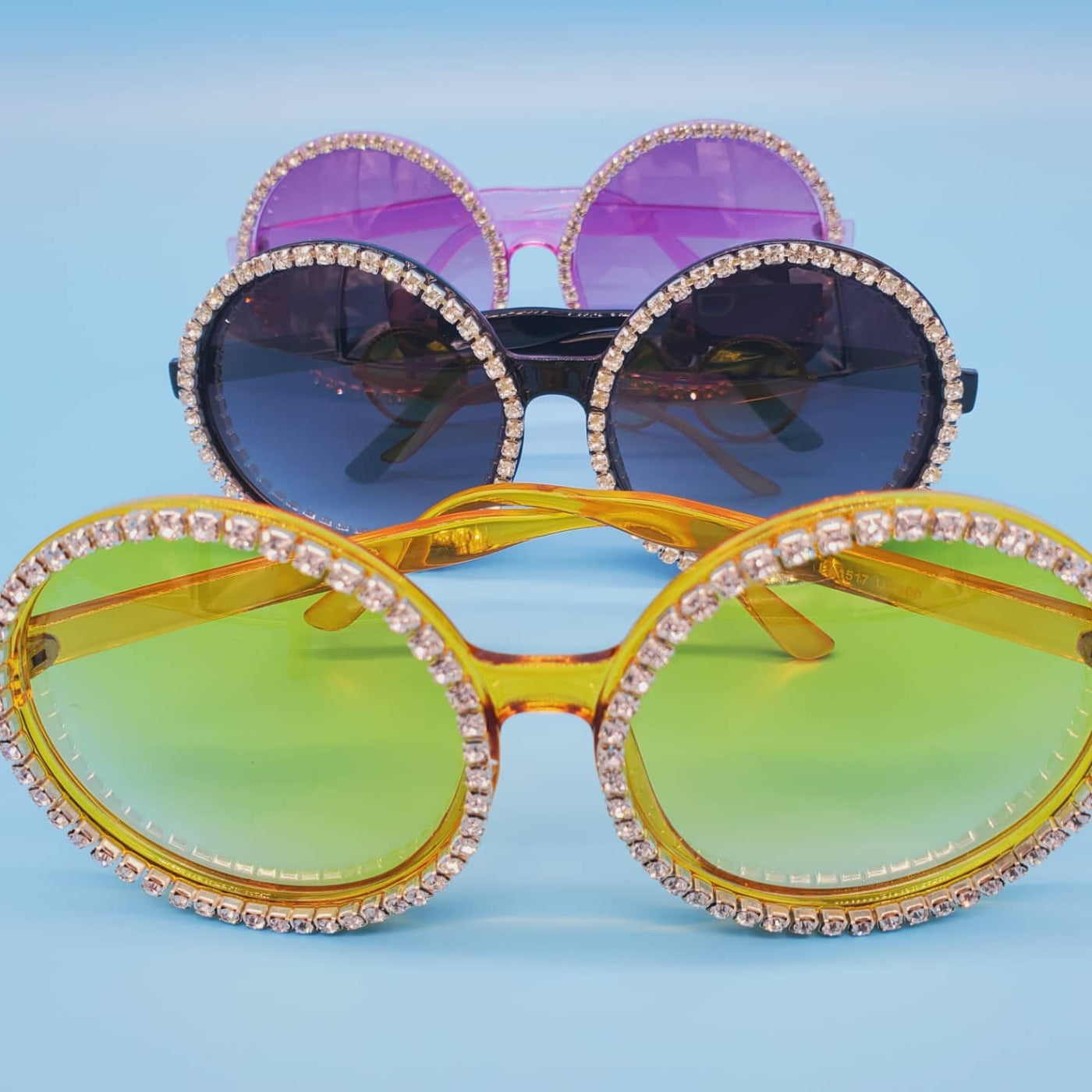 Trendy Crystal Round Shape Sunglasses